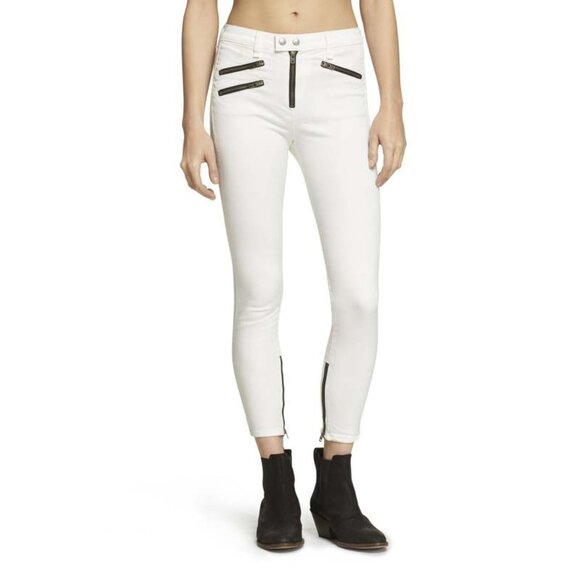 NEW Rag & Bone White High Rise Biker Jeans Size 24 - Picture 1 of 7